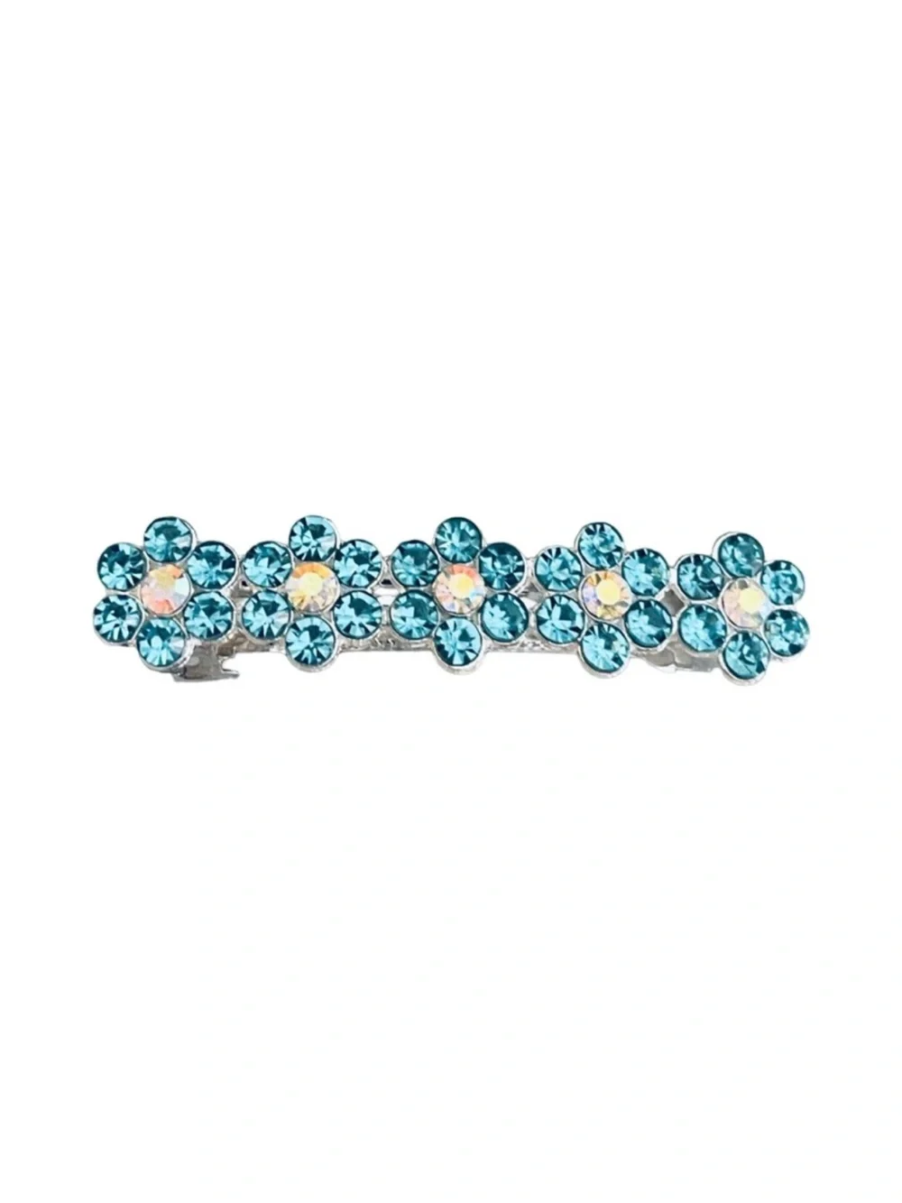 Blue Crystal Flower Hair Clip FINAL PRICE DROP